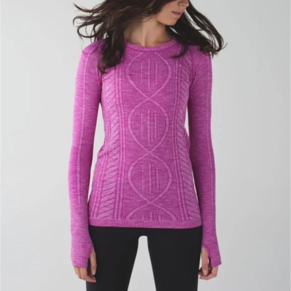 lululemon Womens 4 Rest Less Pullover Top Heathered Ultraviolet Purple VGUC